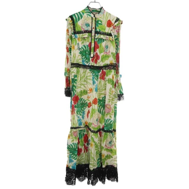 Gucci Floral Maxi Dress Green 38 in Green Nylon from The Reluxe, photo 1 of 1