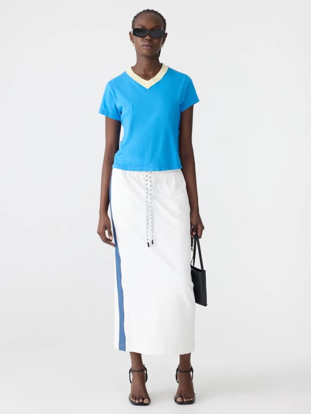 Bassike Stretch Twill Pull On Skirt, image 1 of 1 from bassike