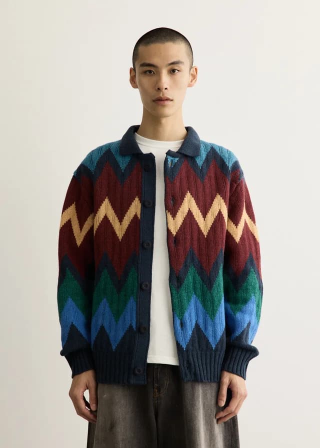 HOWLIN Dark Star Cardigan in Navy Dream, image 1 of 1 from Incu