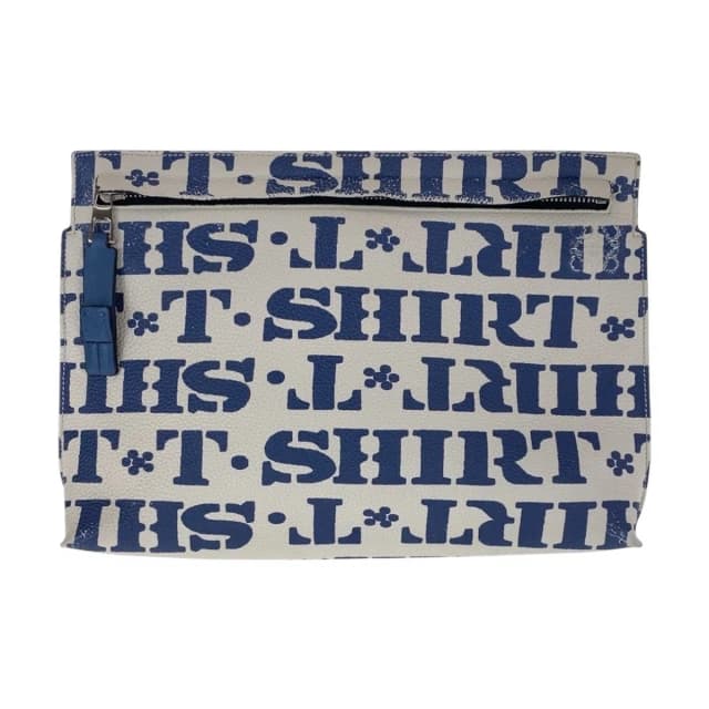 Loewe T Pouch Blue White Silver Leather Clutch in White Leather from The Reluxe, photo 1 of 1