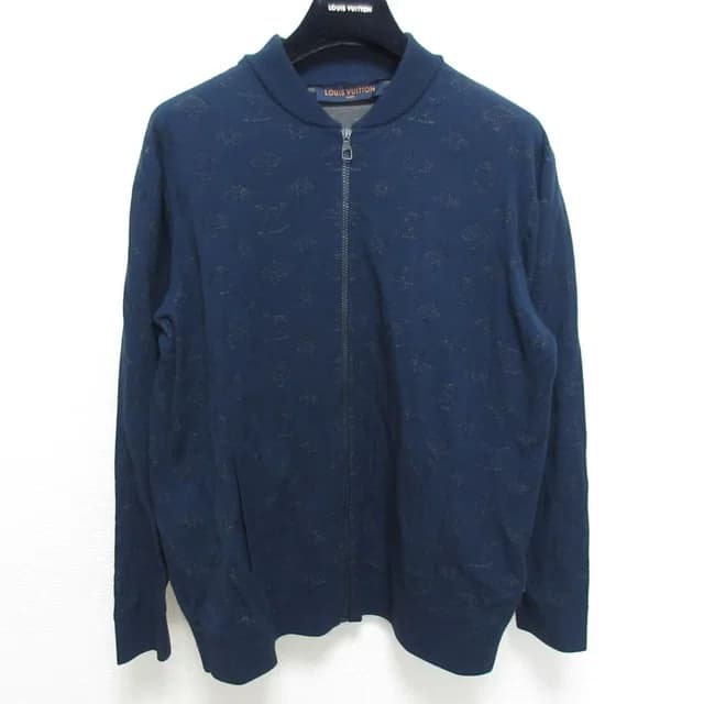 Louis Vuitton Drop Needle Monogram Bomber Zip Up Jacket Tbu Navy Spring L in Navy from The Reluxe, photo 1 of 1