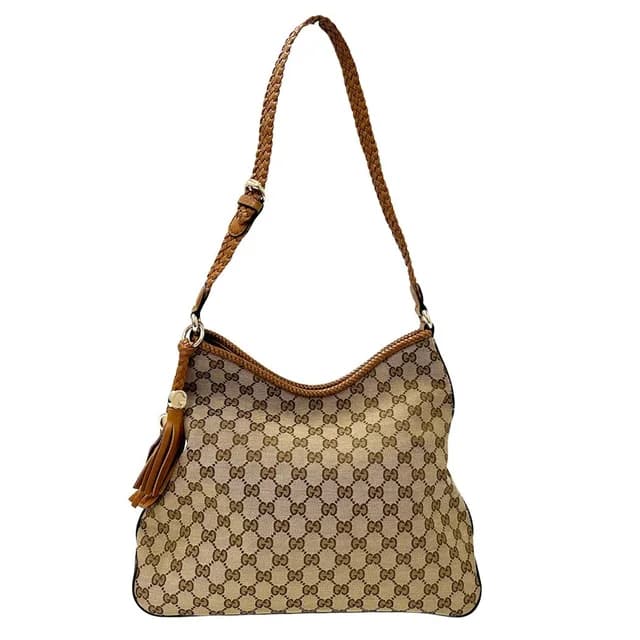 Gucci Marrakech Shoulder Bag GG Canvas Brown Gold Large in Brown Canvas from The Reluxe, photo 1 of 1