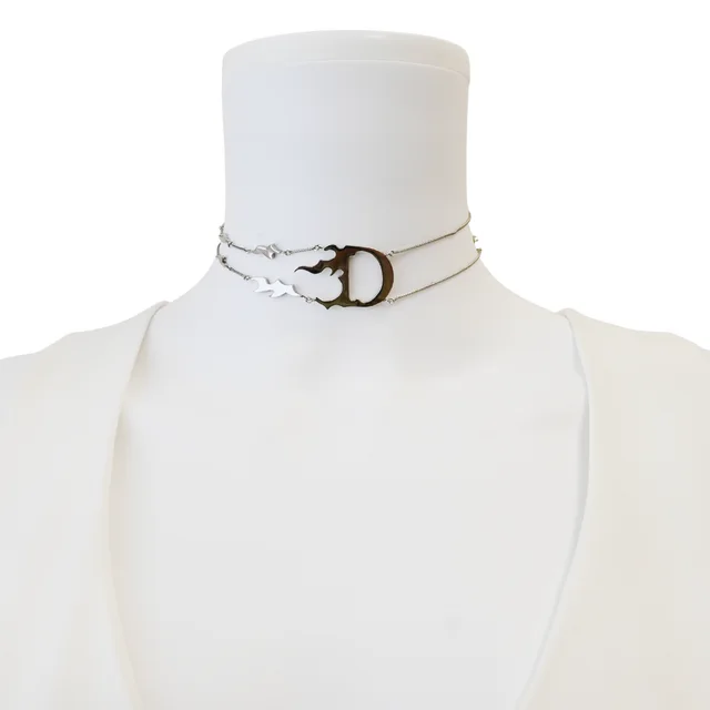 Dior Flame D Logo Choker Necklace from Clotheshorse Anonymous, photo 1 of 1