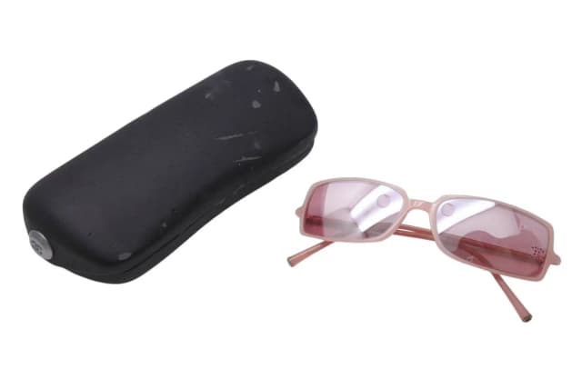 Chanel CC Logo Rhinestone Square Sunglasses Pink Acetate Eyewear in Pink from The Reluxe, photo 1 of 1