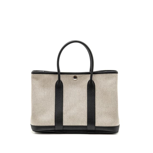 Hermès Garden Party 30 Canvas/Negonda Ecru-Noir/ SHW Stamp Y in Black Canvas from EMIER, photo 1 of 1