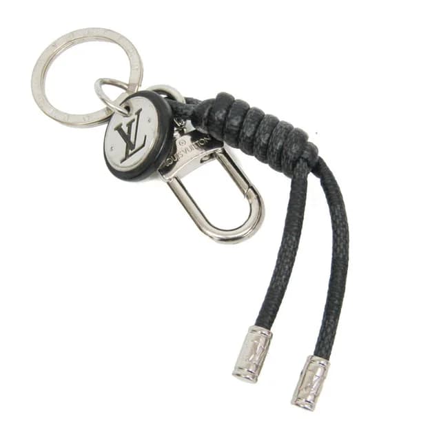 Louis Vuitton Damier Graphite Leather Rope M67224 Keyring (Black,Silver) in Black/Silver Damier Graphite, Metal from Elady, photo 1 of 1
