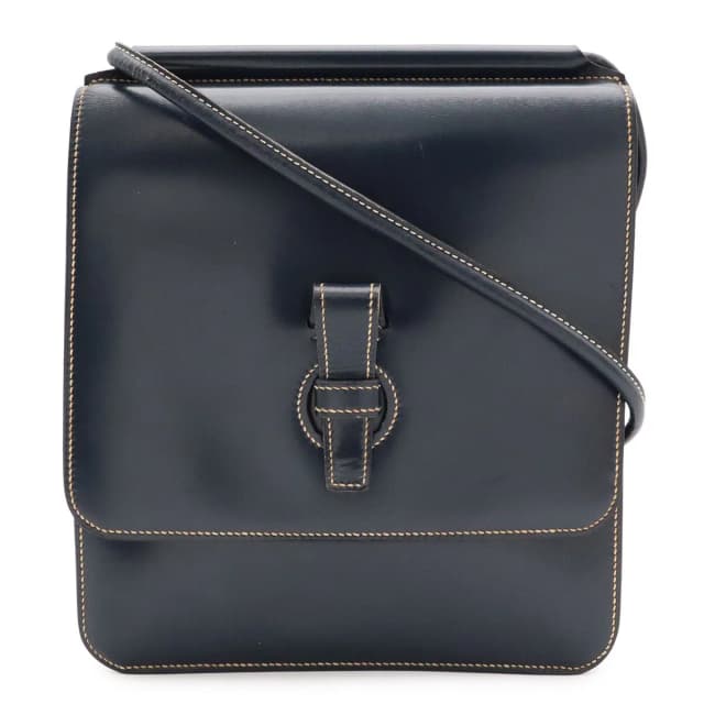 Hermès Shoulder Bag Pochette Crossbody Box Calf Leather Navy in Navy Box leather from The Reluxe, photo 1 of 1