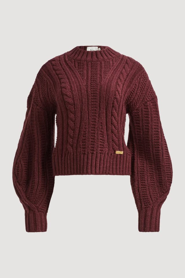 AJE Keya Jumper in DARK MAUVE, image 1 of 1 from Aje
