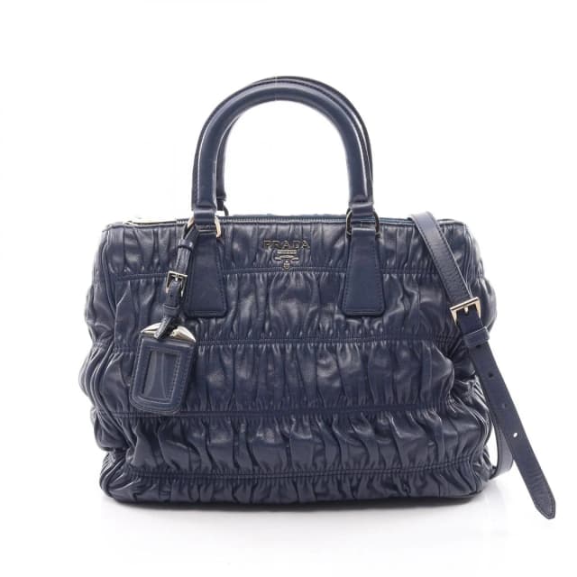 Prada Nappa Gaufre 2-Way Navy Leather Shoulder Handbag in Navy Nappa leather from The Reluxe, photo 1 of 1