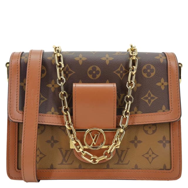 Louis Vuitton Dauphine MM Monogram Reverse Canvas Shoulder Bag Brown in Brown Canvas from Dallas Designer Handbags, photo 1 of 1