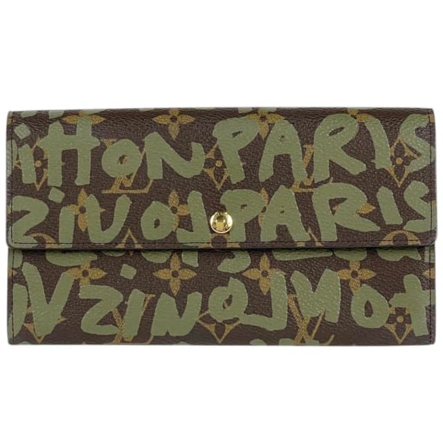 Louis Vuitton Porte Monnaie Credit Wallet Monogram Graffiti Khaki Brown Coin in Brown from The Reluxe, photo 1 of 1