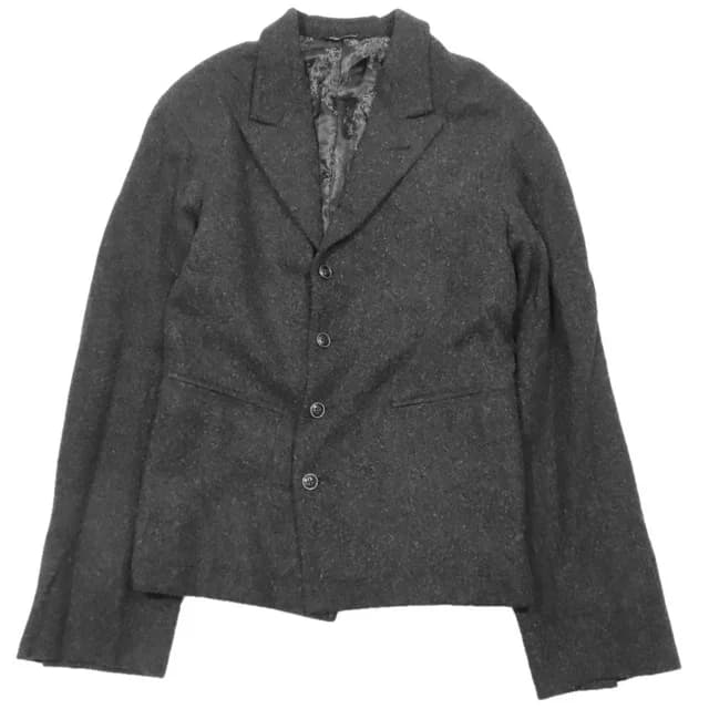 Dolce & Gabbana Wool Tailored Jacket Black Leather Unlined 48 Charcoal Gray in Black Wool from The Reluxe, photo 1 of 1