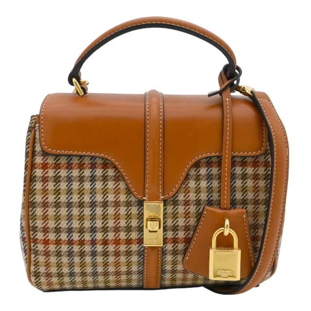 Celine Mini 16 Tweed & Calfskin Top Handle Bag in Calfskin from Clotheshorse Anonymous, photo 1 of 1
