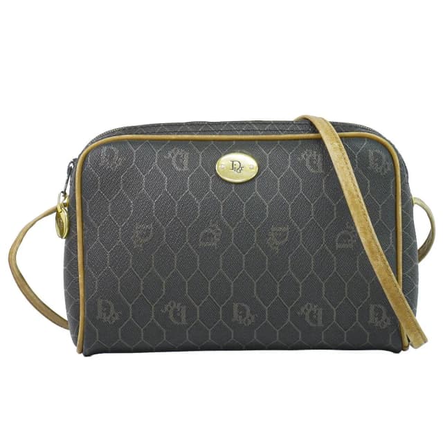 Dior Honeycomb Pattern Shoulder Bag Pochette Black in Black Canvas from The Reluxe, photo 1 of 1