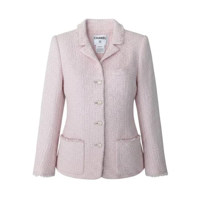 Chanel 04C Fancy Tweed Tailored Jacket CC Logo Pink in Pink Tweed from The Reluxe, photo 1 of 1