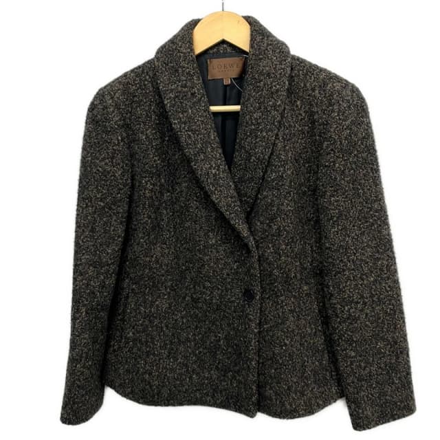 Loewe Jacket M Dark Brown Black Long Sleeve Alpaca Mixed Fall Winter 38 in Black from The Reluxe, photo 1 of 1