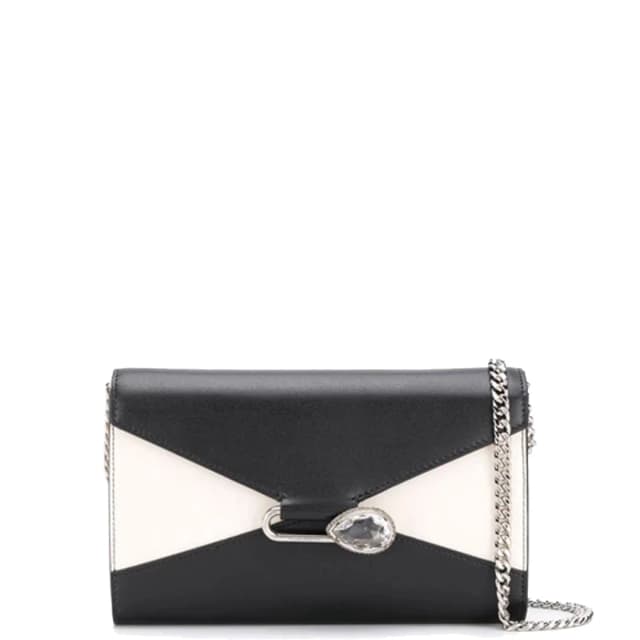 Alexander McQueen Pin Shoulder Bag Small, Bi-Colour Black/Silver, image 1 of 1 from Cultstatus