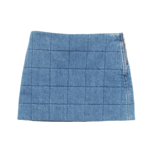 Gucci Skirt Interlocking G Quilted Mini Blue Cotton Denim in Blue Denim from The Reluxe, photo 1 of 1