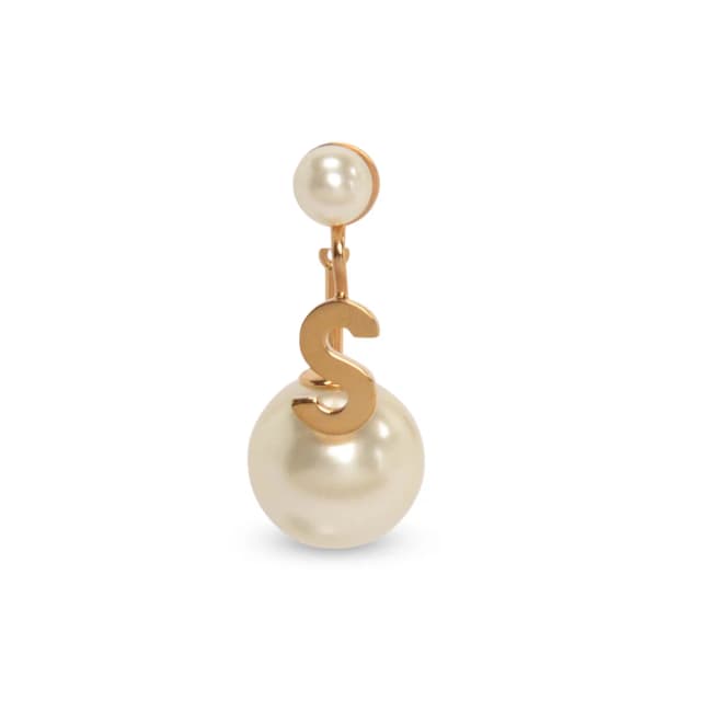 Dior Faux Pearl My ABCDior Tribales Letter S Single Earring in Gold Tone from Blue Spinach, photo 1 of 1
