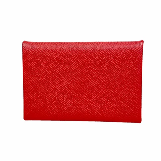 Hermès Card Case Calvi Veau Epsom Rouge de Coeur Silver in Red Epsom leather from The Reluxe, photo 1 of 1