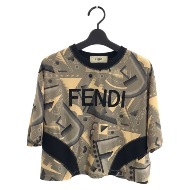 Fendi Sportswear S Khaki Black Polyester Short Sleeve T-Shirt in Black from The Reluxe, photo 1 of 1