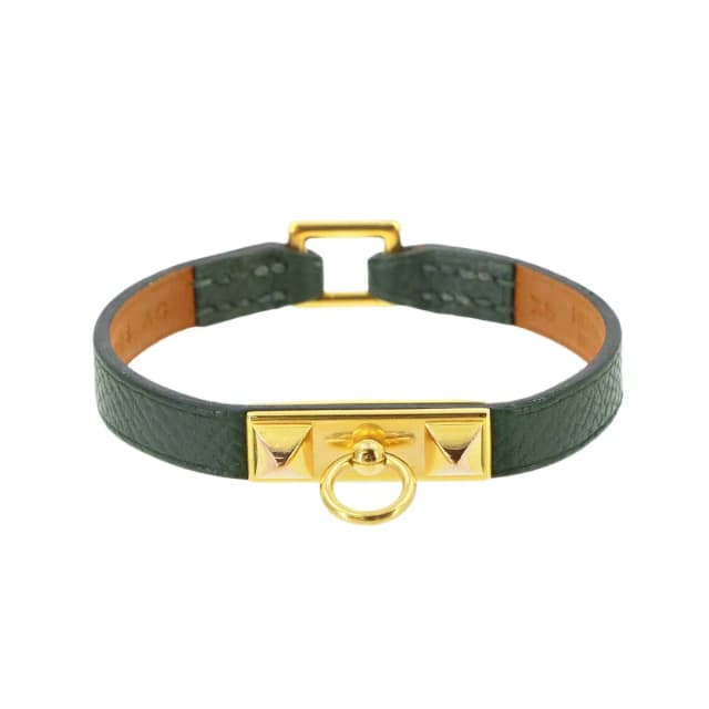 Hermès Mini Rivale Bracelet Epsom Green Gold XS in Green Epsom leather from The Reluxe, photo 1 of 1