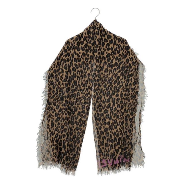 Louis Vuitton Leopard Print Silk Cashmere Blend Shawl Brown Black Scarf in Black Silk from The Reluxe, photo 1 of 1