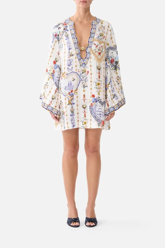 Camilla eBoutique DEEP V NECK HARDWARE SHORT KAFTAN THE POTTERY PARLOUR, image 1 of 1 from CAMILLA