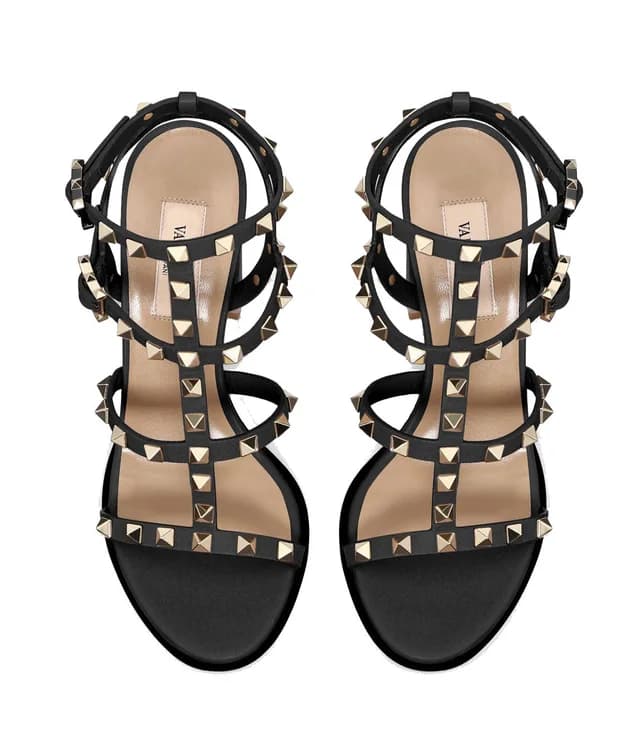 VALENTINO GARAVANI Rockstud Gladiator Block 90 Nappa, Black, image 1 of 1 from Cultstatus