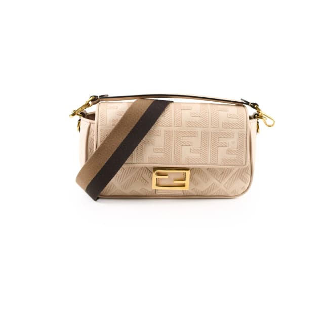 Fendi FF Baguette Medium Jacquard Canvas Beige in Beige Canvas from The Purse Affair, photo 1 of 1