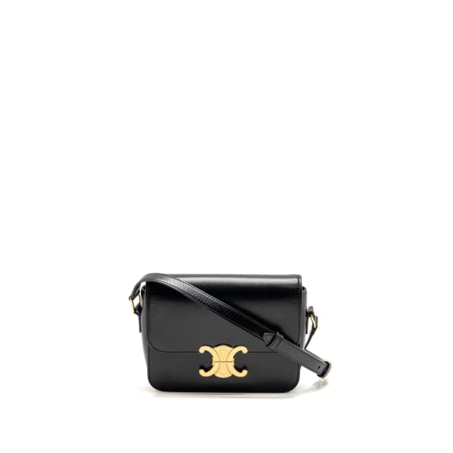 Celine Teen Triomphe Bag shiny calfskin Black GHW in Black Calfskin from EMIER, photo 1 of 1