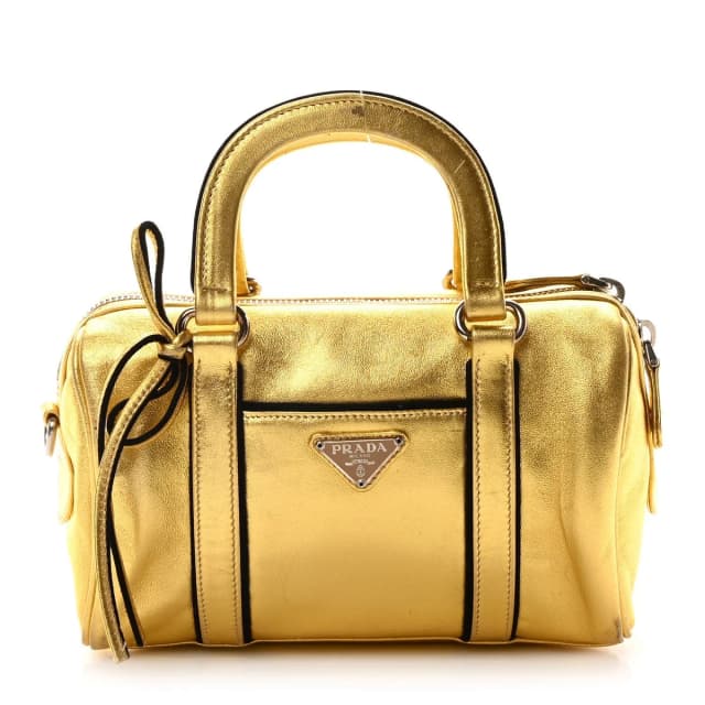 Prada Metallic Calfskin Small Top Handle Bag - Platino in Calfskin from H&T, photo 1 of 1