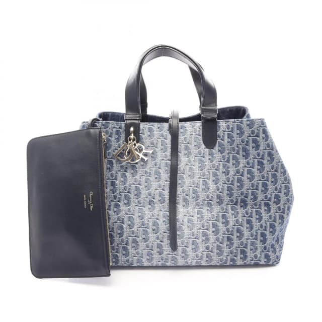 Dior Tote Bag Toujour Oblique Large Denim Blue Navy in Navy Denim from The Reluxe, photo 1 of 1