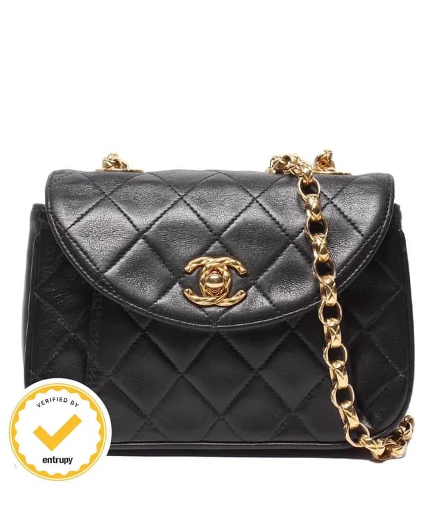 Chanel Chain Shoulder Bag Mini Quilted Gold Lambskin in Gold Lambskin from The Reluxe, photo 1 of 1
