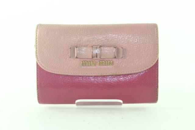 Miu Miu Pink Two Card Holder Wallet in Pink from Bagriculture, photo 1 of 1