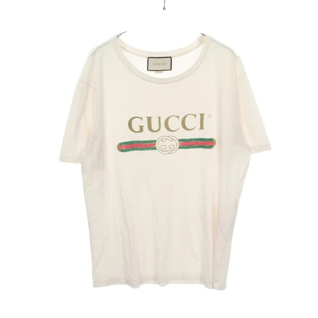Gucci Top Logo Washed Distressed Cotton T-Shirt from The Reluxe, photo 1 of 1