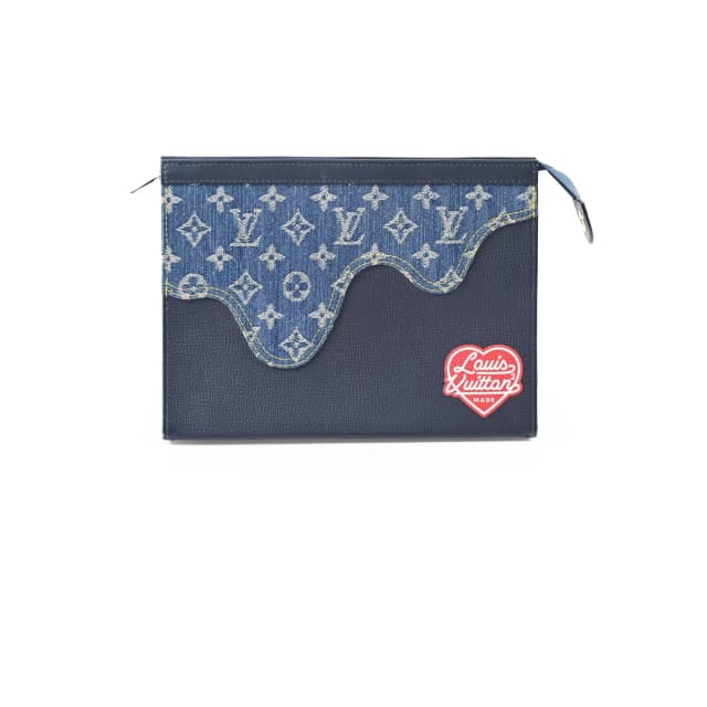 Louis Vuitton x Nigo Monogram Denim Drip Pochette Voyage MM in Denim from The Purse Affair, photo 1 of 1