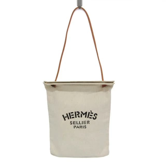 Hermès Aline GM Women,Men Cotton,Leather Shoulder Bag Beige,Off-white in Beige/Off-white Cotton , Leather from Elady, photo 1 of 1