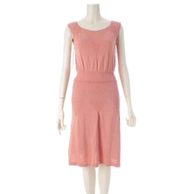 Chanel Cotton Change Knit CC Logo Plate Dress Sleeveless Top Skirt Pink 38 in Pink from The Reluxe, photo 1 of 1