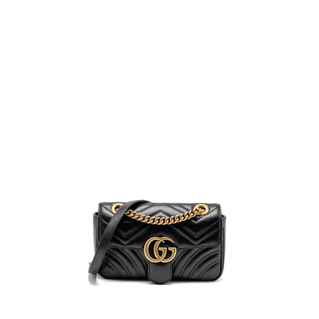 Gucci Small GG Marmont Shoulder Bag Calfskin Black GHW in Black Calfskin from EMIER, photo 1 of 1