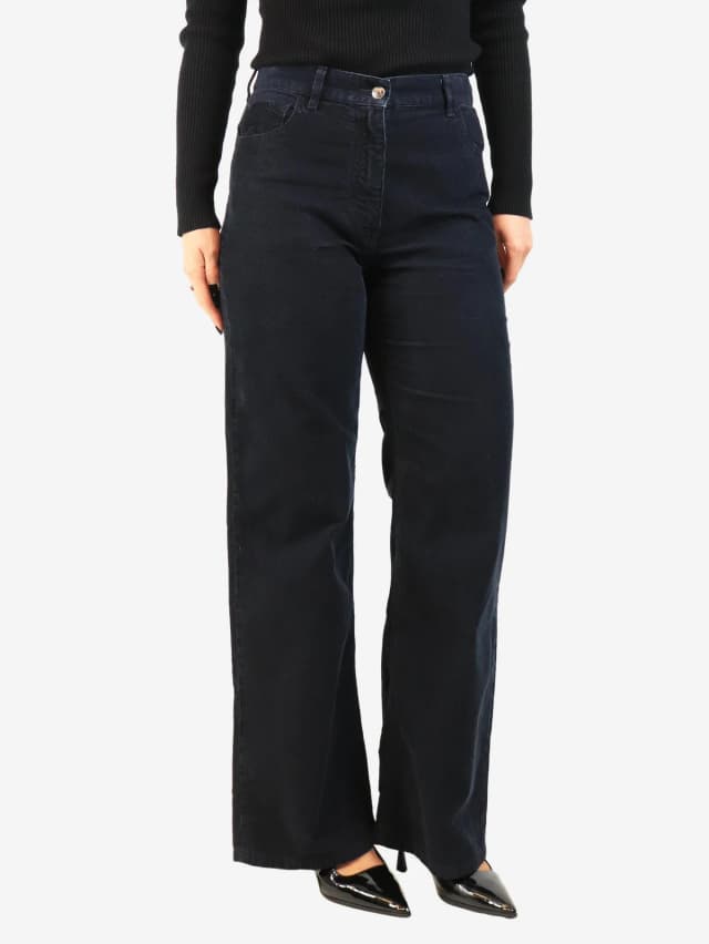 The Row Navy straight-leg corduroy trousers - size UK 10 in Navy from Sign of the Times, photo 1 of 1