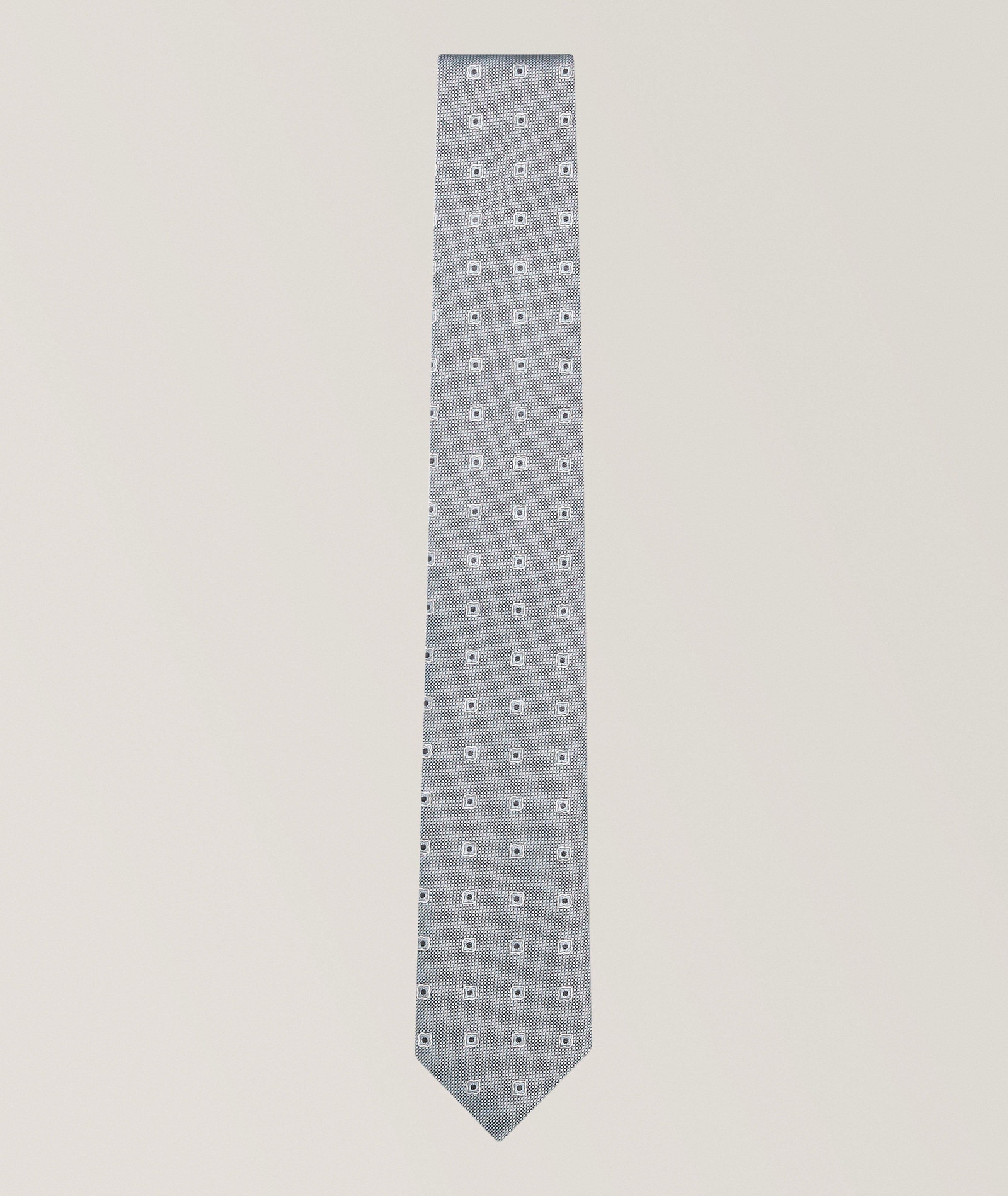 Jacquard Silk Tie in Grey, image 1 of 1 from Harry Rosen