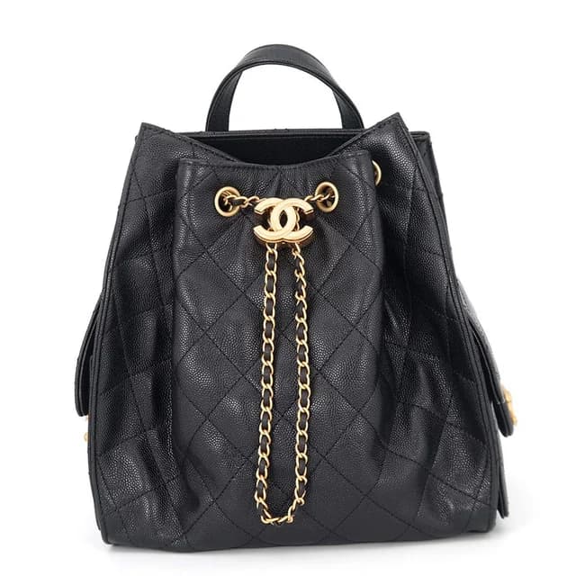 Chanel Backpack 25 Quilted CC Logo Caviar Leather in Caviar leather from The Reluxe, photo 1 of 1