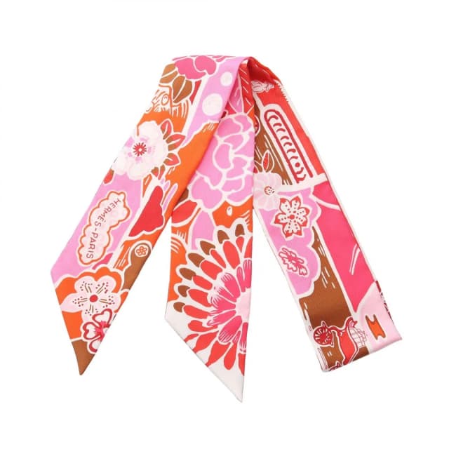 Hermès Scarf Twilly Bingata Red Silk in Red Silk from The Reluxe, photo 1 of 1