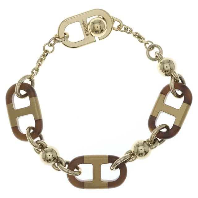 Hermès Sur Mer PM Bracelet Buffalo Horn Metal Gold Brown in Brown from The Reluxe, photo 1 of 1