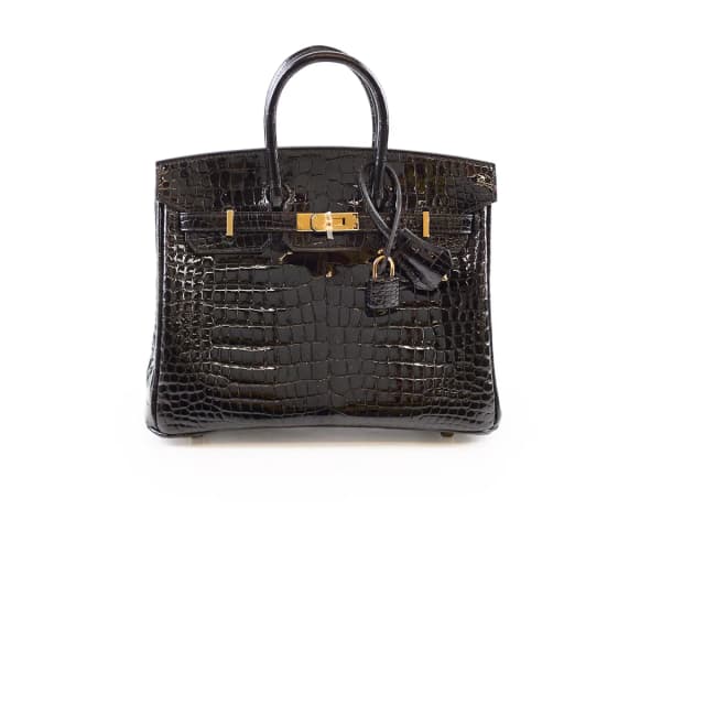 Hermès Shiny Black Croc Porosus Birkin 25 - Z Stamp in Black Crocodile from The Purse Affair, photo 1 of 1