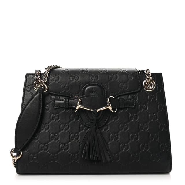 Gucci Guccissima Emily Chain Leather Bag - Black in Black Leather from H&T, photo 1 of 1