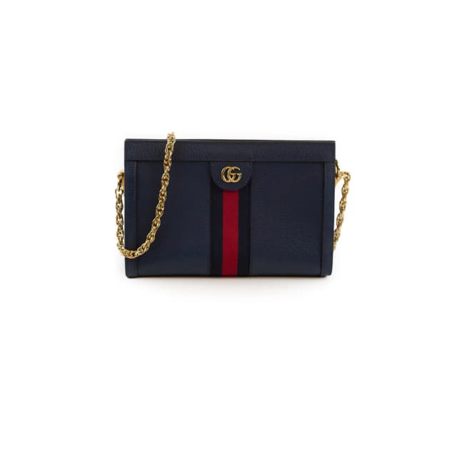 Gucci Ophidia Small Navy Chain in Navy Leather from The Purse Affair, photo 1 of 1