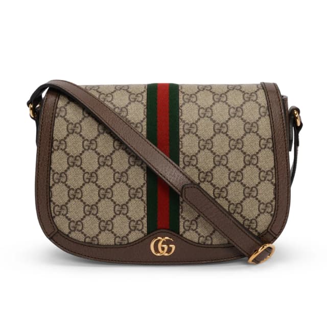 Gucci GG Supreme Ophidia Small Flap Bag in Brown from Blue Spinach, photo 1 of 1