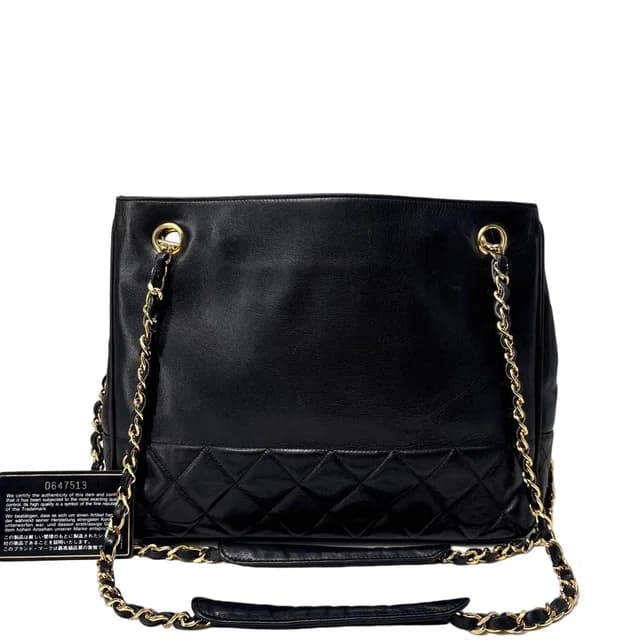 Chanel Lambskin Shoulder Bag Gold Black in Black Lambskin from The Reluxe, photo 1 of 1